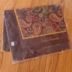 Stacey Whitmore Orange Paisley Print Scarf